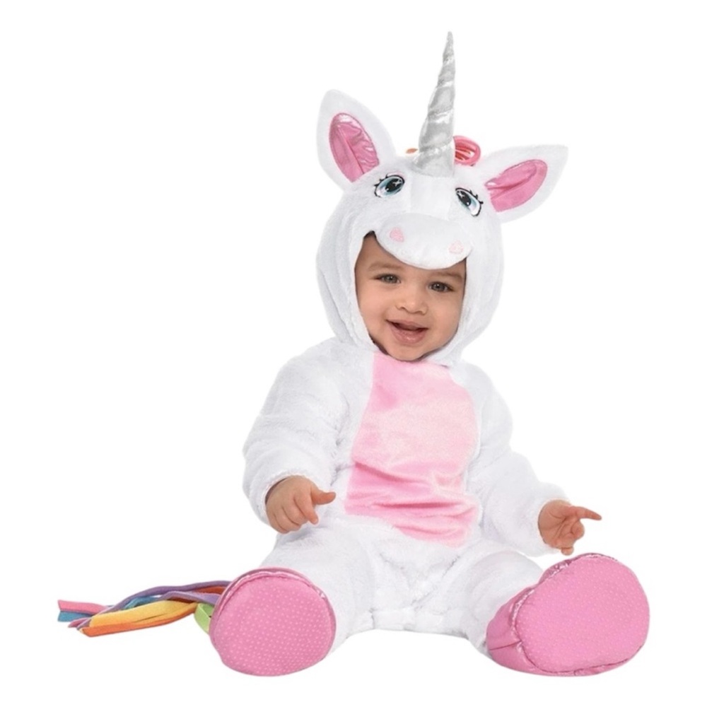 Unicorn Costume White Rainbow Mane & Tail Infant NWT Girls Size 3-6 Months